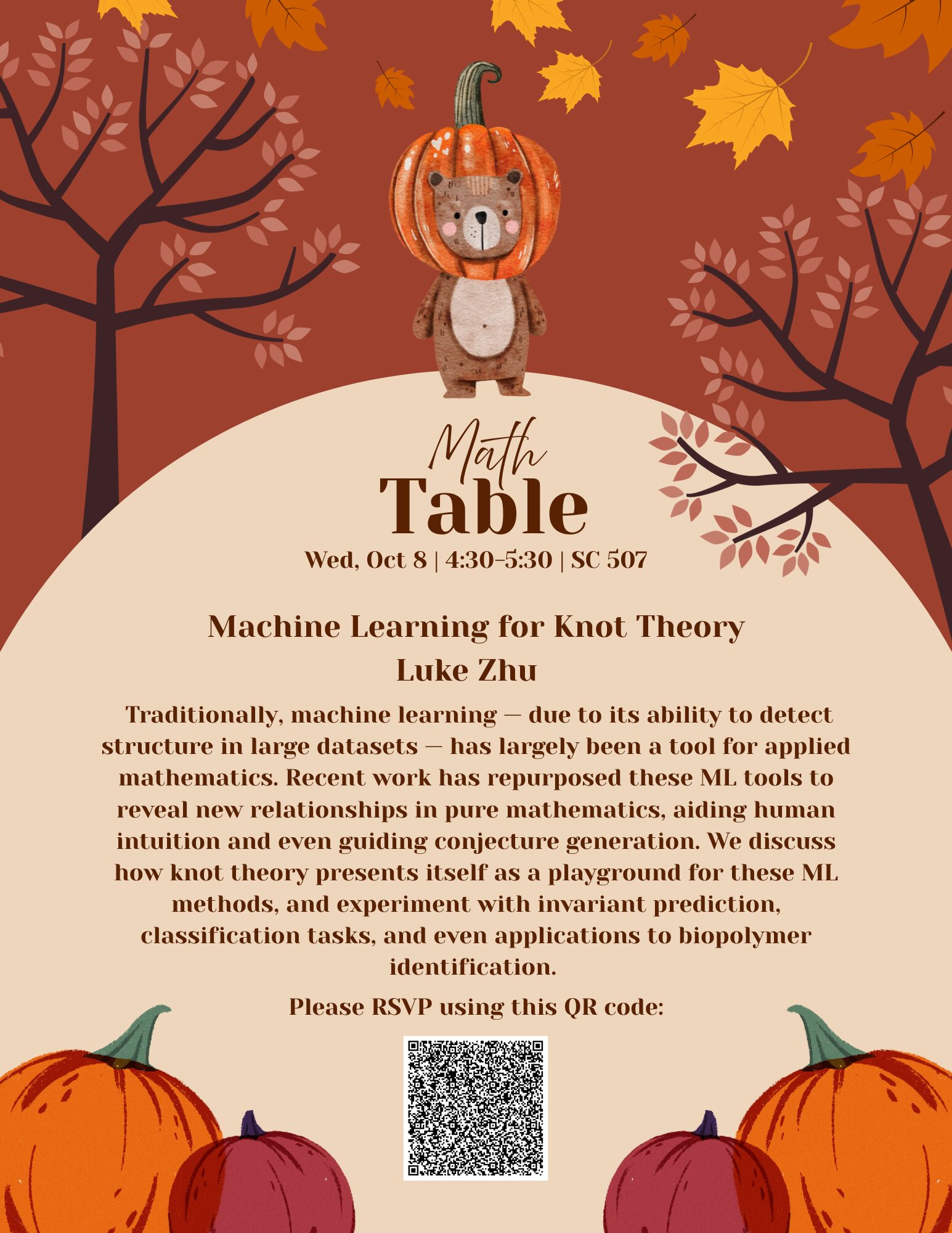 A poster with details about the October 8, 2025 Harvard Math Table jobs panel.