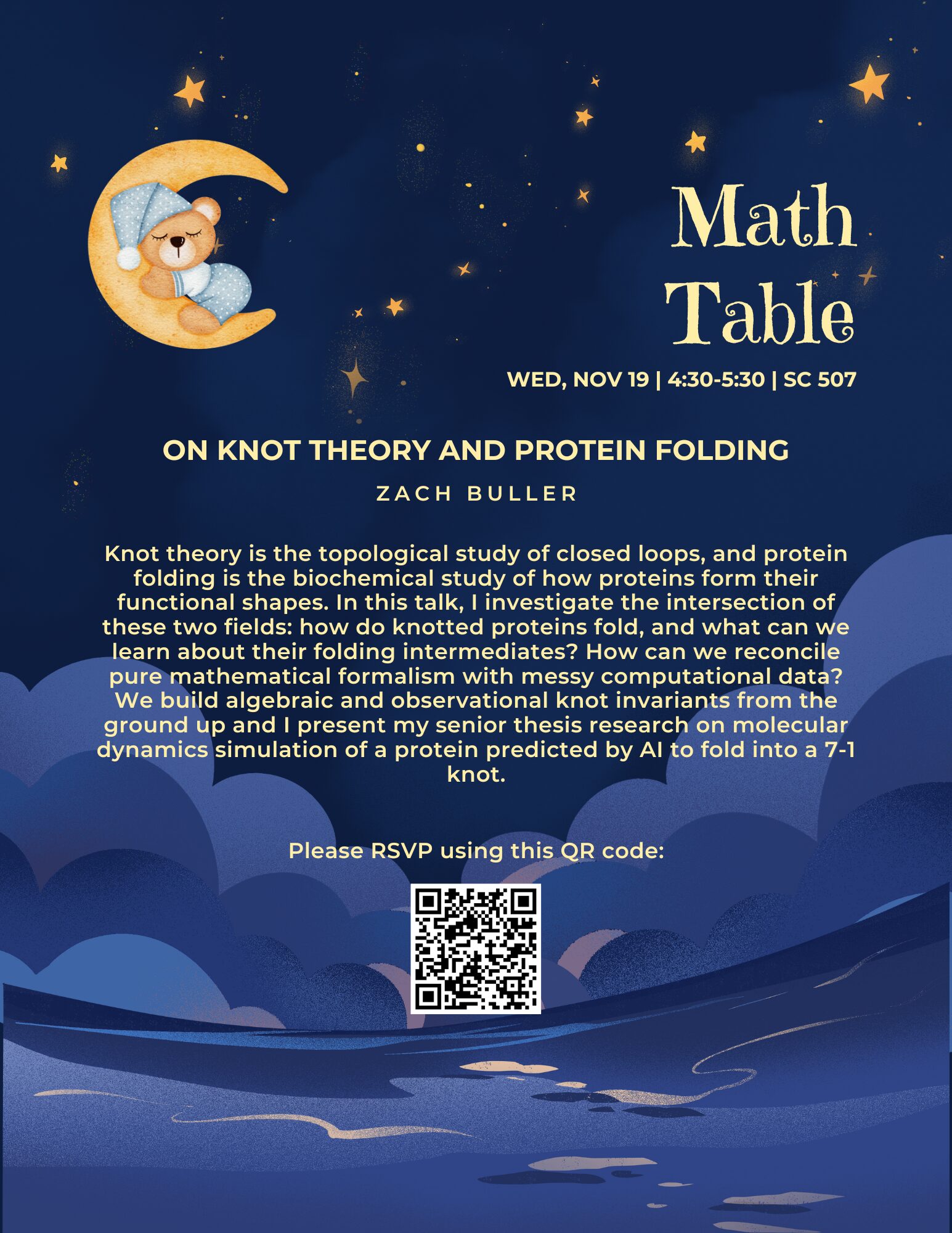 A poster with details about the November 19, 2025 Harvard Math Table jobs panel.